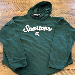 Women’s MI State Spartans Green lightweight hoodie